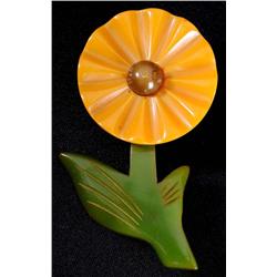 Bakelite 3-Color Flower Pin.