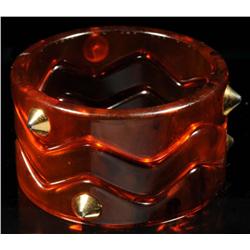 Bakelite 3-Piece Bracelet with Brass Studs.