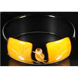 Bakelite Yellow & Black Bracelet.