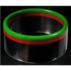 Bakelite Red, Green, & Black Bracelet.