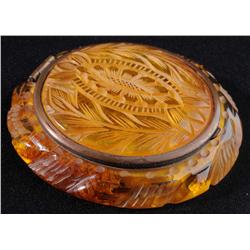 Bakelite Carved Apple Juice Compact.