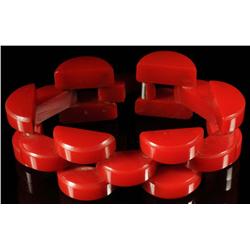 Bakelite Red Link Bracelet.