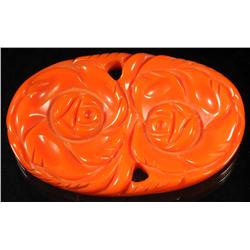 Bakelite Carved Orange Pin.