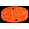 Image 1 : Bakelite Carved Orange Pin.