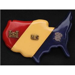 Bakelite Red, White & Blue United States Pin.