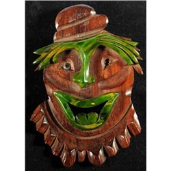 Bakelite & Wood Clown Pin.