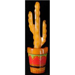 Bakelite Cactus in Mexican Pot Pin.