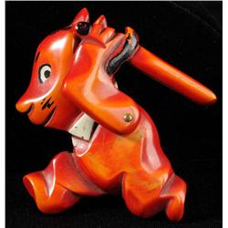 Bakelite Over Dyed Wolverine Pin with Moveable Arm