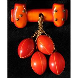 Bakelite Over Dyed Goalpost with Footballs Pin.