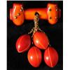 Image 1 : Bakelite Over Dyed Goalpost with Footballs Pin.