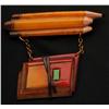 Image 1 : Bakelite Pencils with Hanging Books Pin.
