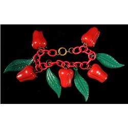 Bakelite Red Pepper Bracelet.