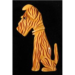 Bakelite Sitting Dog Pin.