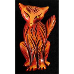Bakelite Over Dyed Fox with Moveable Head Pin.