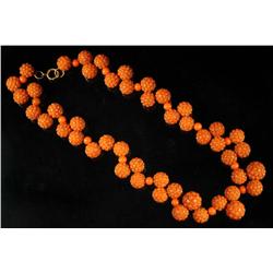 Bakelite Butterscotch Colored Raspberry Necklace.