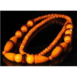 Bakelite Amber & Root Beer Colored Necklace.