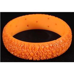 Bakelite Heavily Carved Bracelet.