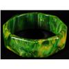 Image 1 : Bakelite Heavily Marbleized Chunky Zigzag Bracelet