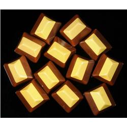 Lot of 12: Laminated Bakelite Deco Buttons.