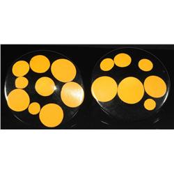 Bakelite Cream & Black Random Dot Earrings.