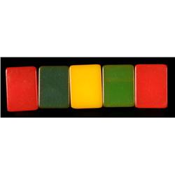 Bakelite Multicolor Geometric Bar Pin.