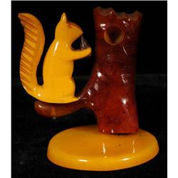 Bakelite 2-Color Squirrel in Tree Ornament.