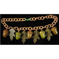 Bakelite Acorn & Oak Leaf Necklace.