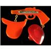 Image 2 : Bakelite Over Dyed Gun, Hat & Saddle Pin.
