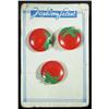 Image 1 : Lot of 3: Bakelite Tomato Buttons on Original Card