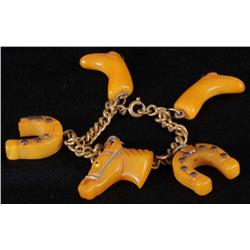 Bakelite Western Charm Bracelet.