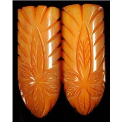 Pair of Large Bakelite Butterscotch Clips.