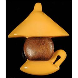 Bakelite & Wood Lantern Pin.