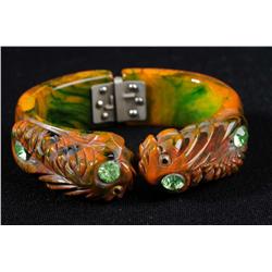 Bakelite Fish Hinged Bracelet.