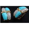 Image 1 : Turquoise & Diamond Earrings.