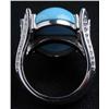 Image 3 : 18K White Gold Ring with Blue Turquoise Stone.