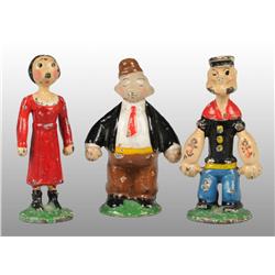 Lot of 3: Popeye, Olive Oyl, & Wimpy Paperweights.