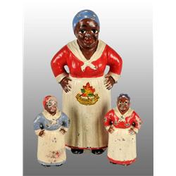 Lot of 3: Cast Iron Mammy Figures.