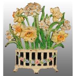 Cast Iron Narcissus Flower Doorstop.