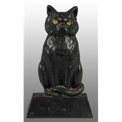 Cast Iron Sitting Cat  on Base Doorstop.
