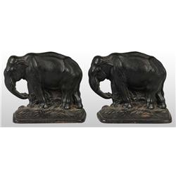 Cast Iron Elephant Bookends.