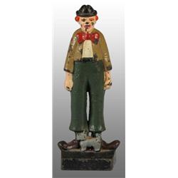 Cast Iron Clown with Scottie Dog Doorstop.