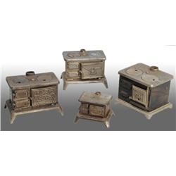 Lot of 4: Cast Iron Toy Children's Stoves.
