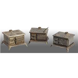 Lot of 3: Cast Iron Toy Children's Stoves.