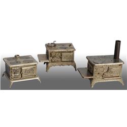 Lot of 3: Cast Iron Toy Children's Stoves.