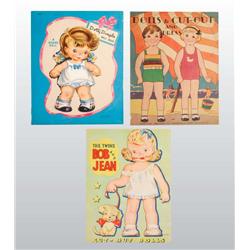 Lot of 3: Uncut Paper Doll Books.