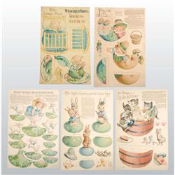 Lot of McLoughlin’s "Rocking Paper Toys".