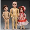 Image 1 : Lot of 3: German Bisque Head Dolls.