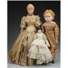 Image 1 : Lot of 3: Assorted Lady Dolls with Molded Hair.