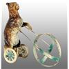 Image 1 : Tin Hand-Painted Rabbit Pushing Hoop Wind-Up Toy.