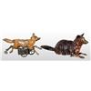 Image 1 : Lot of 2: Tin Hand-Painted Fox Wind-Up Toys.